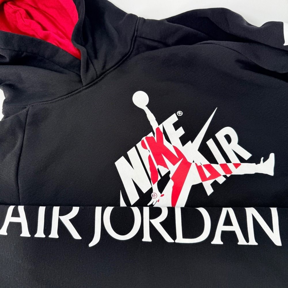 Teen Nike Jordan Black Red Jumpman Graphic Hoodie Sweatshirt XL 13-15 YRS Hoodie